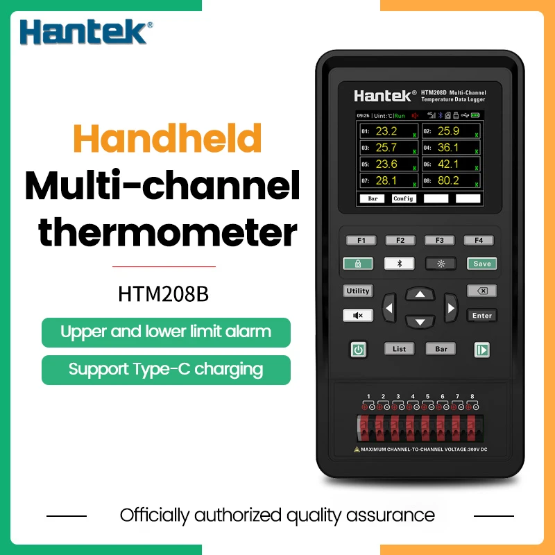 

Ручной Многоканальный тестер температуры Hantai HTM208B прибор для контроля температуры Высокоточный прибор для сбора данных