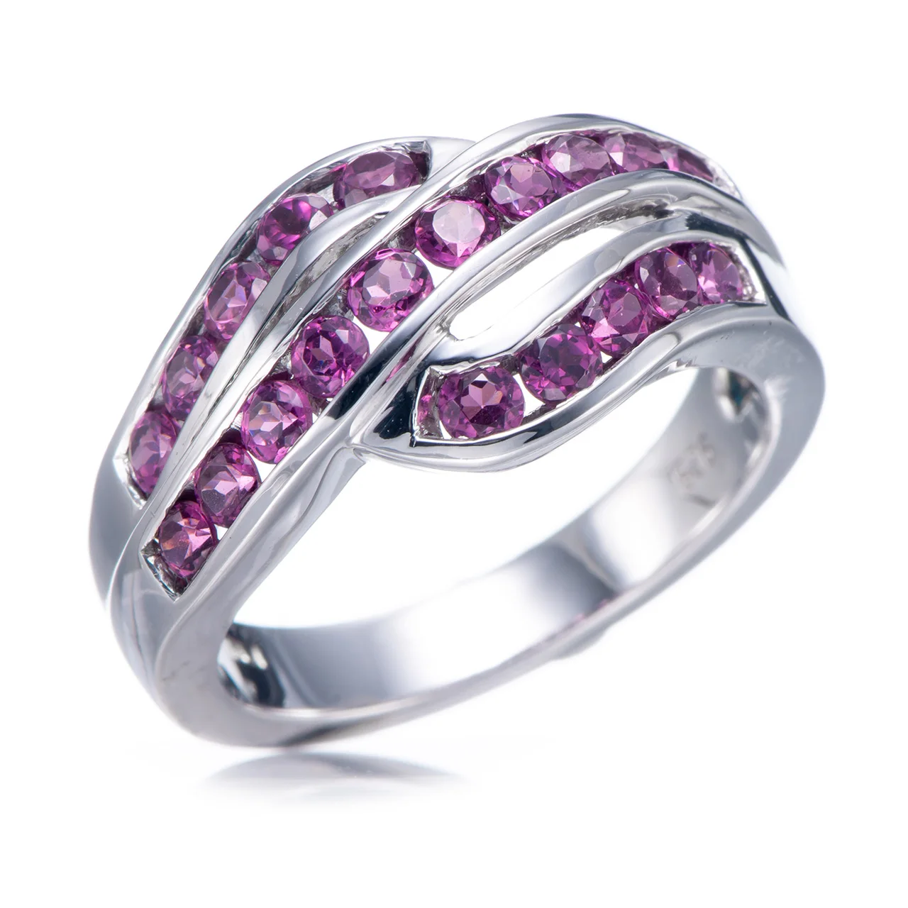

Garnet Rhodium Over Sterling Silver Ring