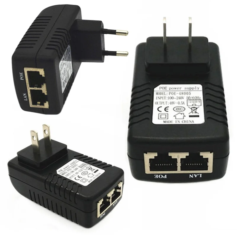 

Universal Adapter Charger Adapter Voltage 48V 0.5A POE Power Module UEB Ethernet Power Supply Converter Power Adapter US/EU Plug