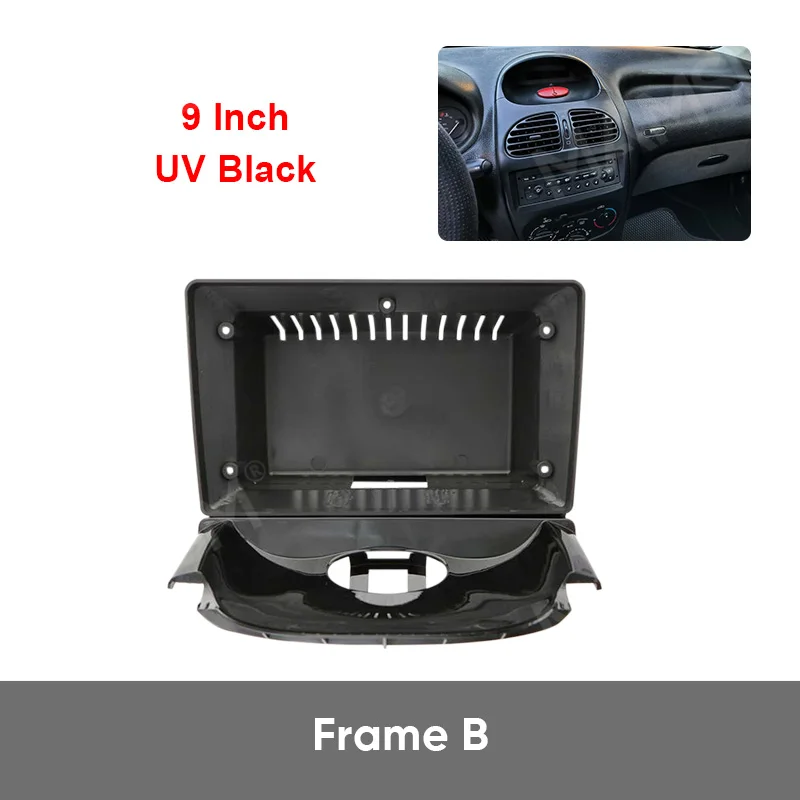 Фото MAMSM для PEUGEOT 2004-2008, 206/2006-2013, CITROEN C2, 9-дюймовая рамка для автомагнитолы 2 DIN, панель приборной панели, накладка на приборную панель №4