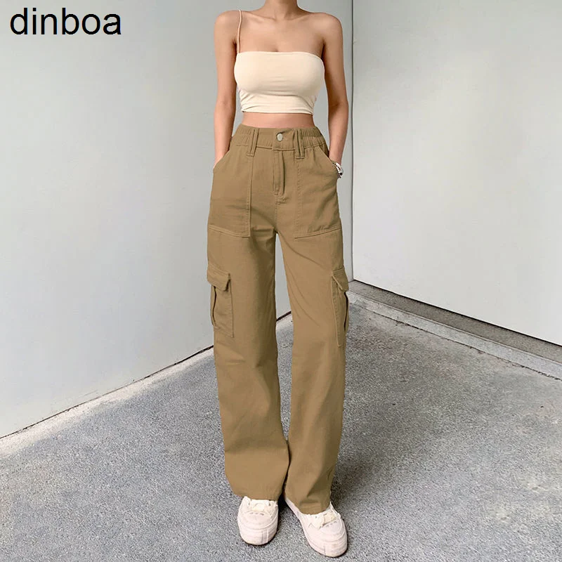 

Женский свободный комбинезон в стиле ретро, уличный комбинезон с высокой талией в стиле хип-хоп, модные однотонные повседневные Простые шир...