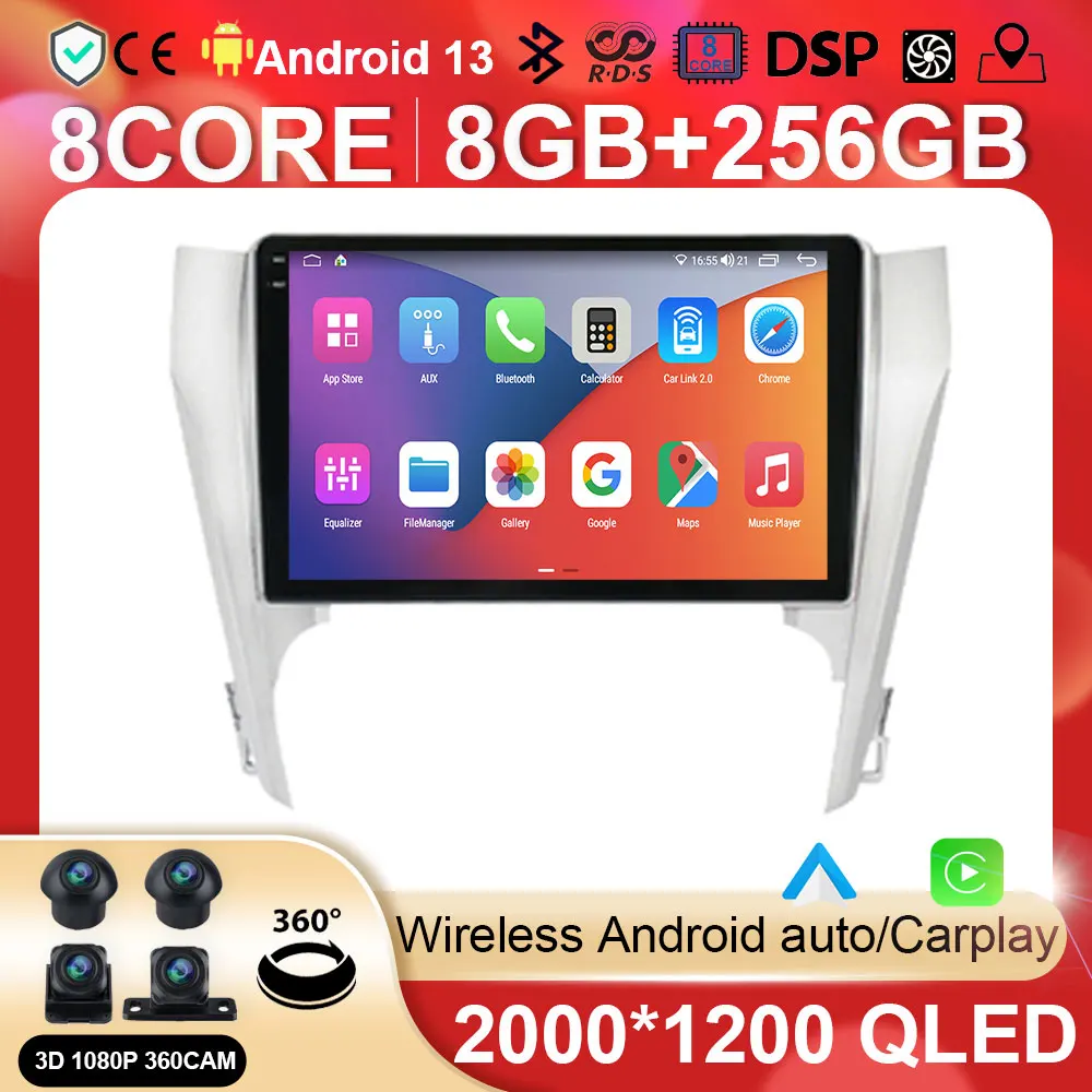 

Автомагнитола на Android, мультимедийный видеоплеер, навигация для Toyota Camry 7 XV 50 55 2011-2014, стерео, GPS, BT 5,0, 2din, 2 din, dvd