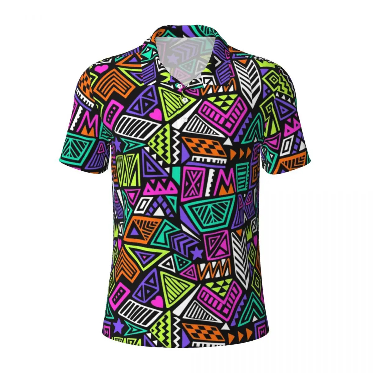 Красочные повседневные рубашки поло в стиле поп-арт 90-х модные футболки рубашка с