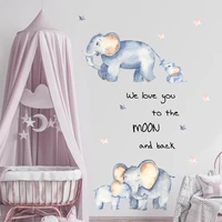 cartoon elephant wall stickers animal lion wallpaper for children home baby kids nursery decor living room bedroom decoration