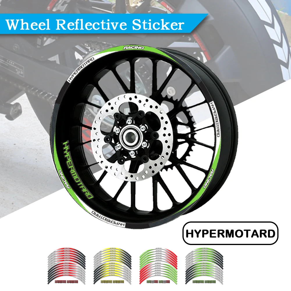 

Strips Motorcycle Wheel Tire Stickers Car Reflective Rim Tape Motorbike Bicycle Decals FOR DUCATI HYPERMOTARD 796 821 939 1100