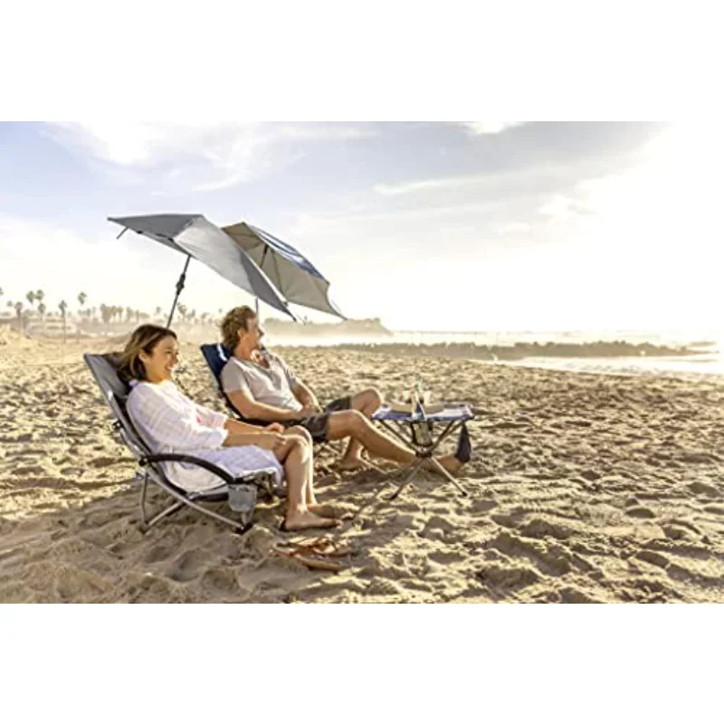With Upf 50+ Adjustable Umbrella, Blue/grey  Outdoor Chair