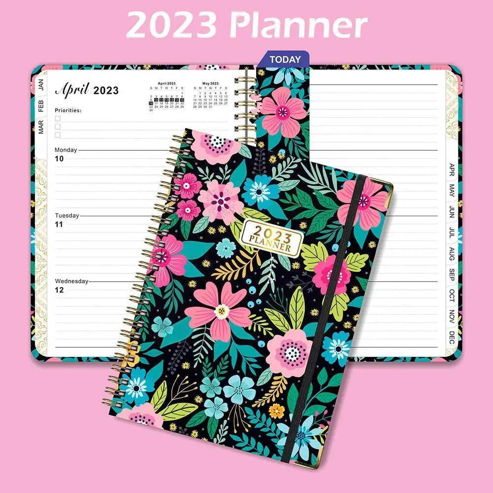 

2023 A5 Agenda Planner Spiral Notebook Kawaii Diary Weekly Office Planner Notepad School Organizer Schedules Stationery Jou O8D4