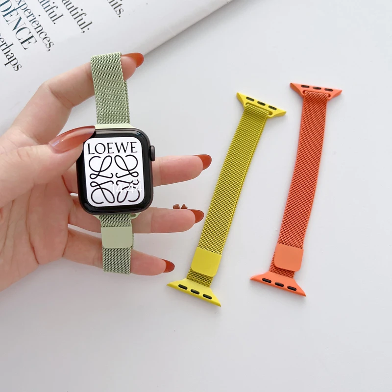 

Slim Metal Magnetic Loop Strap For Apple Watch Band 44mm 40mm 45mm 41mm 42mm Stainless Steel Band For iWatch Serie 3 4 5 6 SE 7