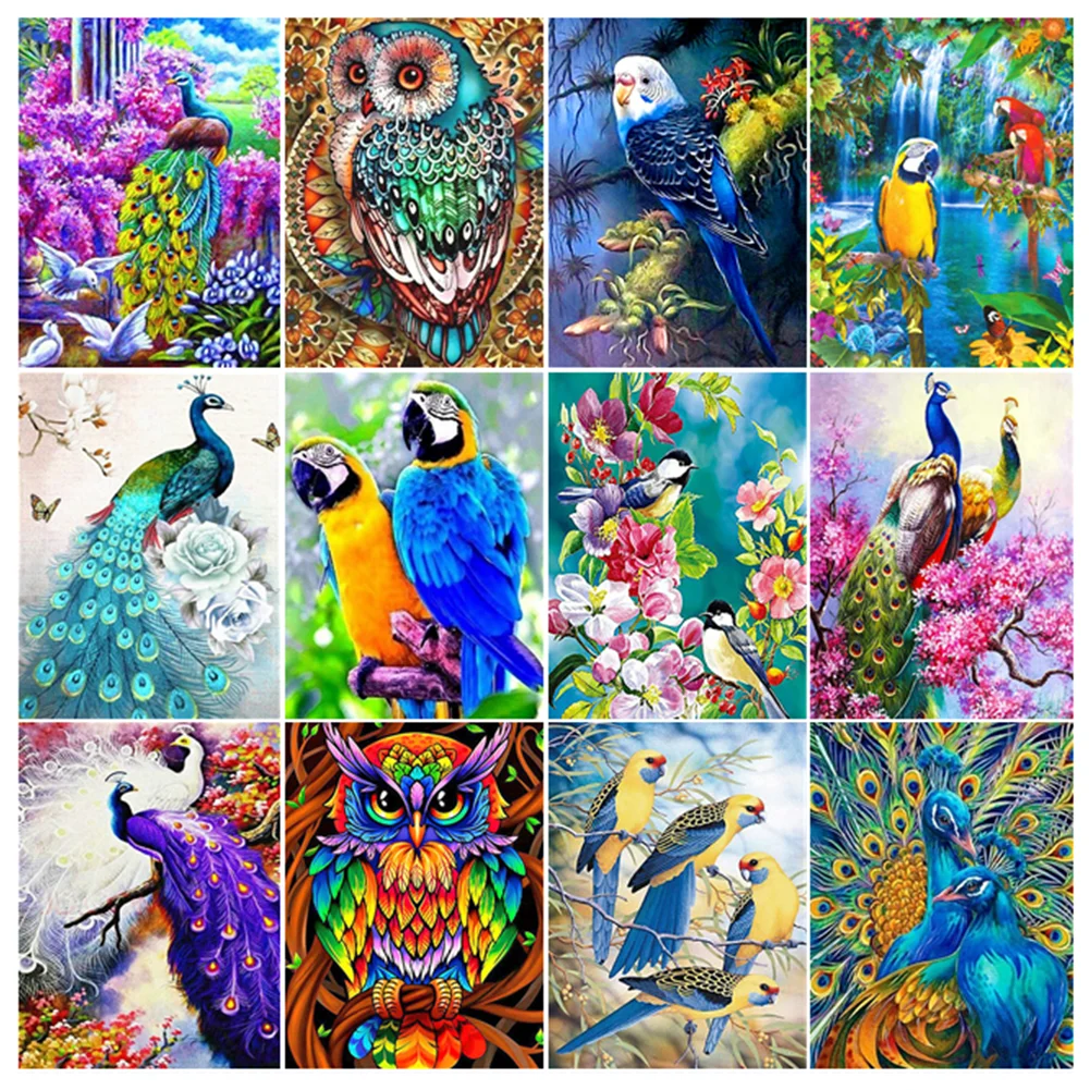 5D алмазная живопись сделай сам птицы сова попугай полная вышивка Алмазная