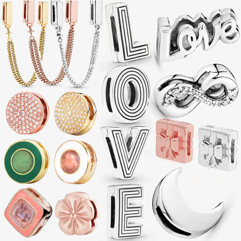 Классический зажим блестящий подвеска оригинальная Женская бижутерия Pandora