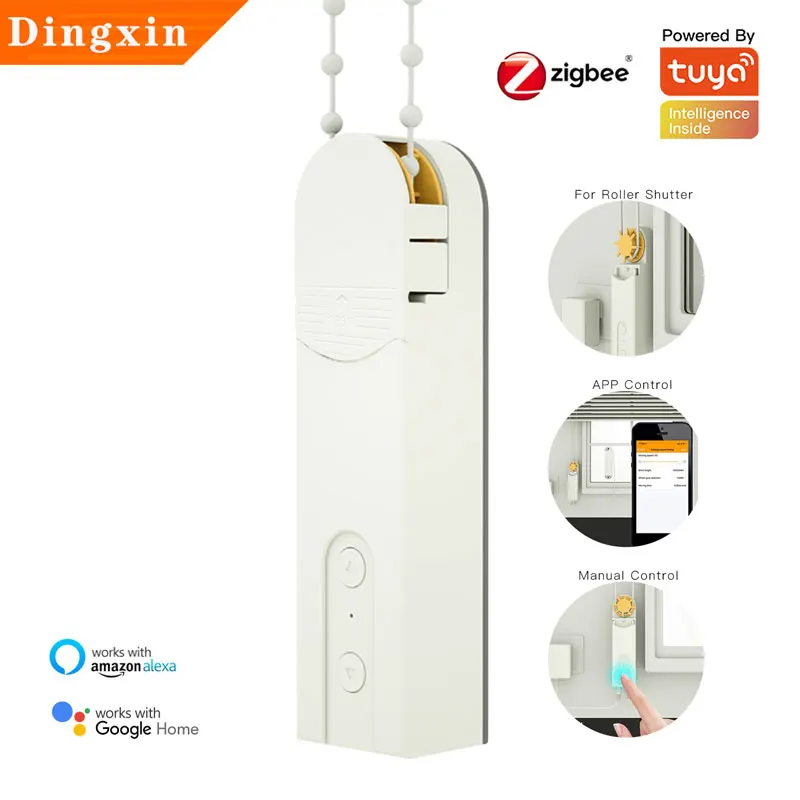 

Tuya ZigBee DIY Smart Motorized Chain Roller Blinds Pull Bead Curtain Motor Work For Alexa Google Home Electric Curtain Motor