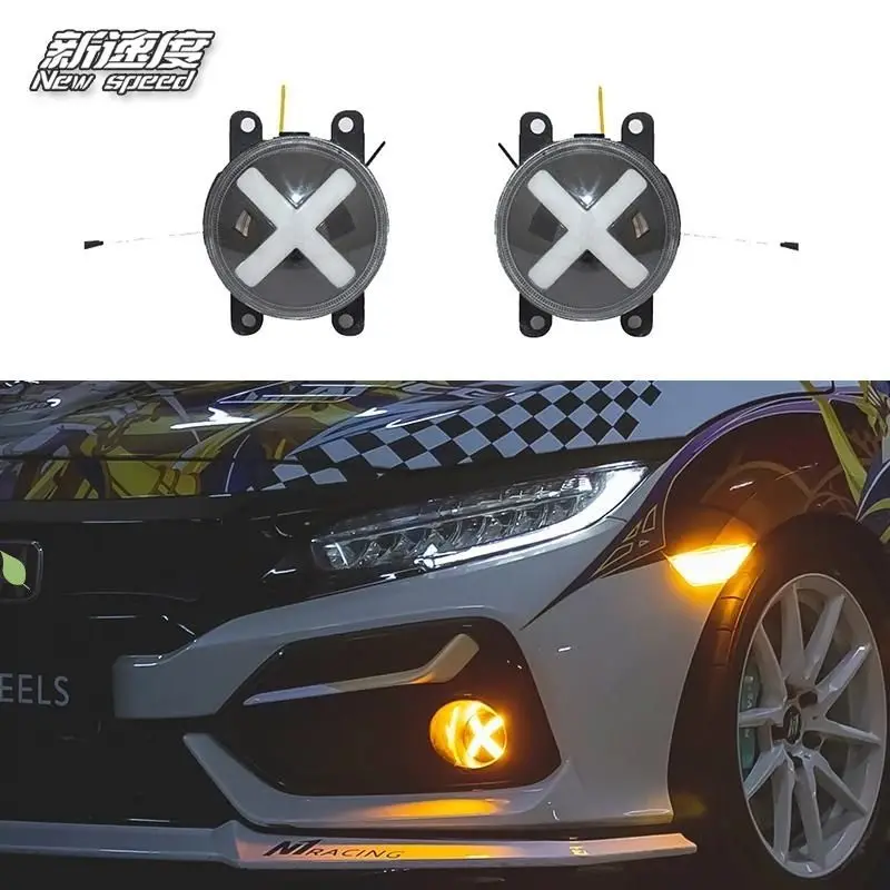 

JDM модификация X Стиль Противотуманные фары японский общий Civic передняя противотуманная фара аксессуары для автомобиля