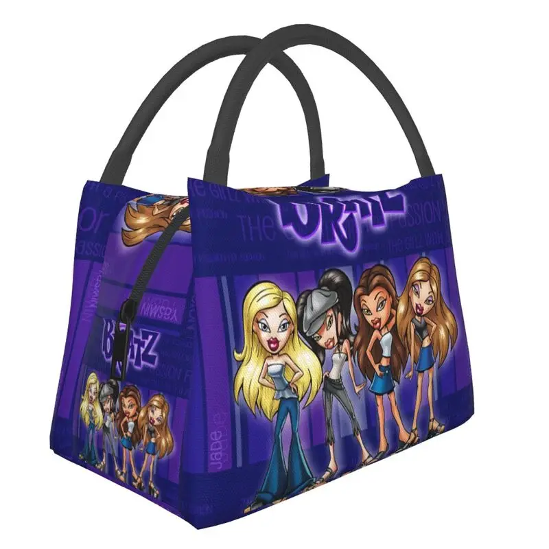 Anime TV Movies Bratz Rock Angelz Resuable Lunch Box Multifunction Cartoon Animation Cooler Thermal Food Insulated Lunch Bag
