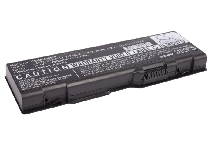 

CS 6600mAh battery for DELL Inspiron 6000,9200,9300,9400,E1705,M1505,M1710,XPS Gen 2, M1705,G5266,U4873,Y4873,YF976