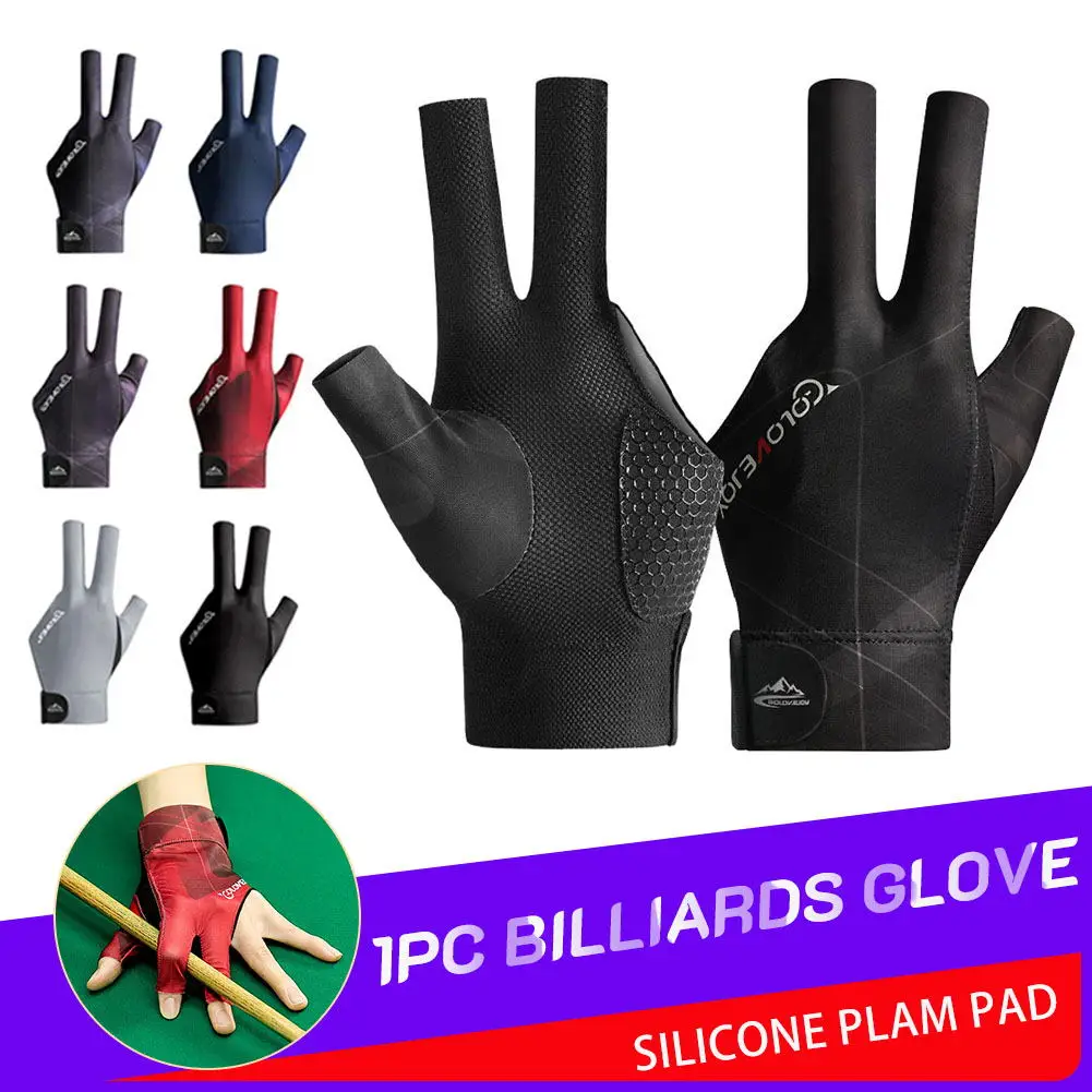 

Professional Billiards Gloves Black Eight Snooker Billiards Shooters Open 3Fingers Glove High Quality Training Glove Accessories