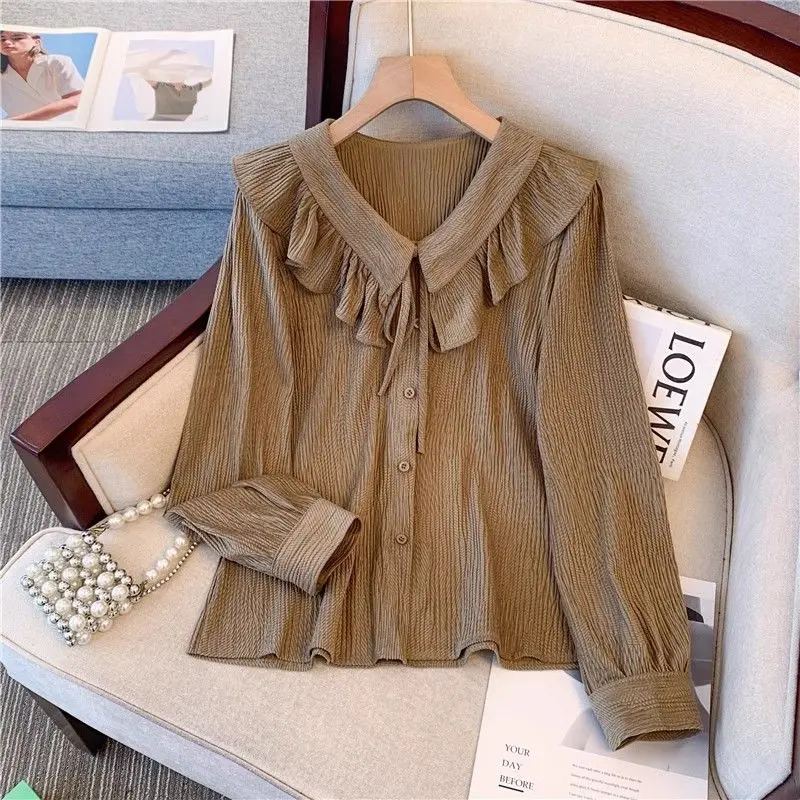 Весенне-осенние женские новые кукольные воротники на пуговицах и шнурке модные