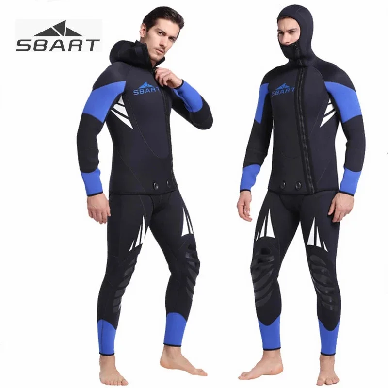 

Sbart 5MM Neoprene Wetsuit Men Keep Warm Swimming Scuba Diving Bathing Suit Short Sleeve Triathlon Wetsuit for Surf Snorkeling