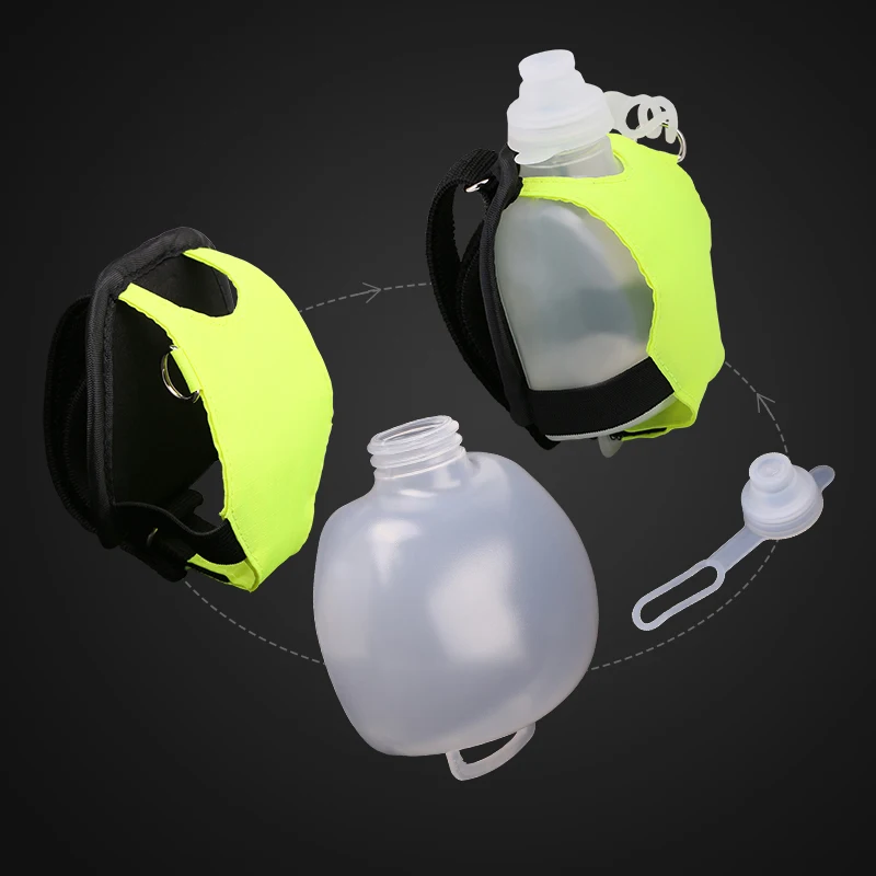 Mini Lari Pergelangan Tangan Botol Air Pemegang Ketel Pergelangan Tangan Tas Penyimpanan Hidrasi Pack Labu Lembut untuk Maraton Naik Kebugaran Mendaki