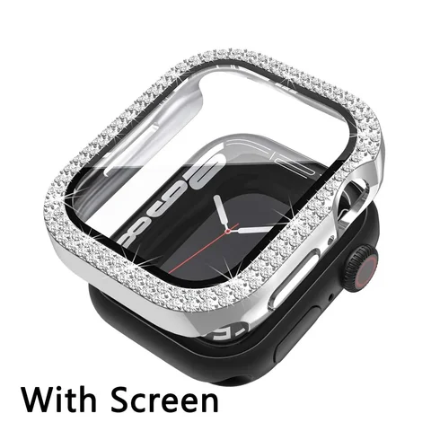 Чехол-бампер с алмазами защитный чехол для Apple Watch серии 7 6 SE 5 4 3 38 мм 42 мм для Iwatch 45 мм 41 мм 40 мм 44 мм