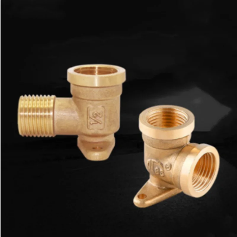 

Brass 1/2" Female x 1/2" Male BSP Thread 90 Degree Elbow Can Fixed Water Pipe Connector Plumbing with Base Plate
