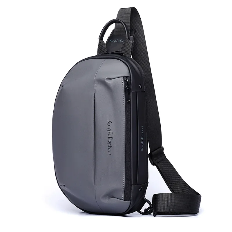 Men's Chest Bag Large Capacity USB Quick Charge Crossbody Bag Outdoor Sports Chest Bag Men's Fashion Casual Shoulder Chest Bag