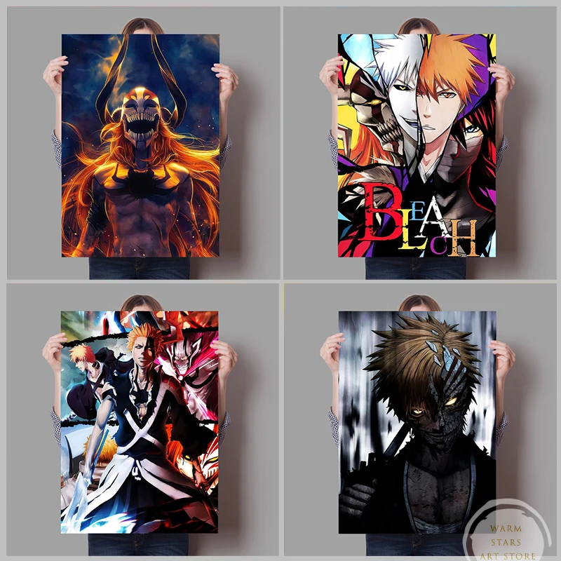 Японское аниме отбеливатель Kurosaki плакат Ичиго Картина на холсте настенное