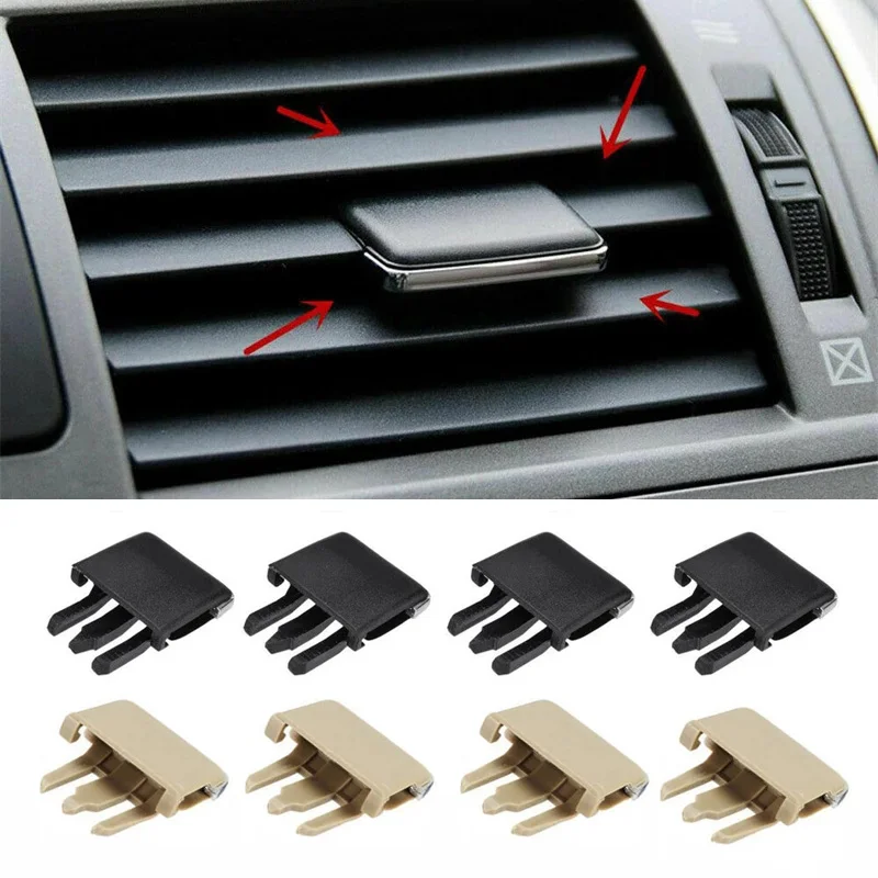 4x Car Air Conditioning Vent Car Center Dash A/C Vent Louvre Blade Slice Air Conditioning Leaf Clips Set Accessories