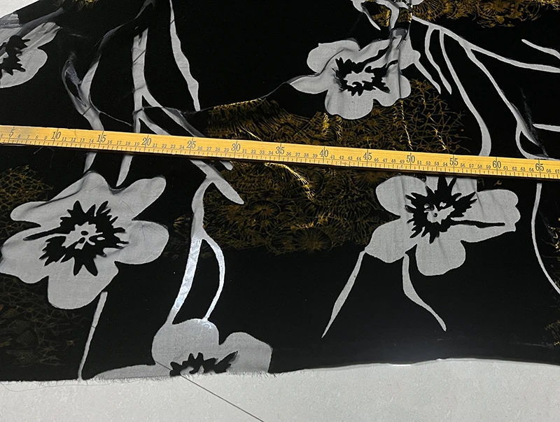 Высококачественная бархатная модная ткань из натурального шелка с черным низом