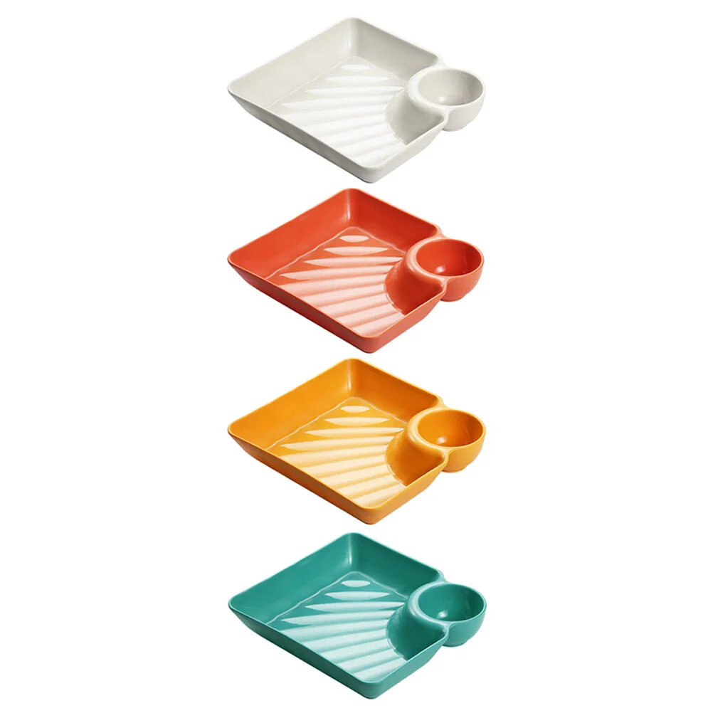 

4 Pcs Food Bowl Dessert Plates Japan Snacks Dumpling Storage Dishes Plastic Platter Sushi Serving Japanese