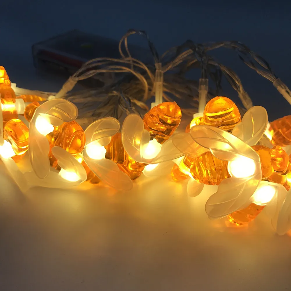 

5M Cute Honey Bee Led String Fairy Light 20 LED Bee Outdoor Tuin Hek Patio Kerst Guirlande Verlichting with Battery