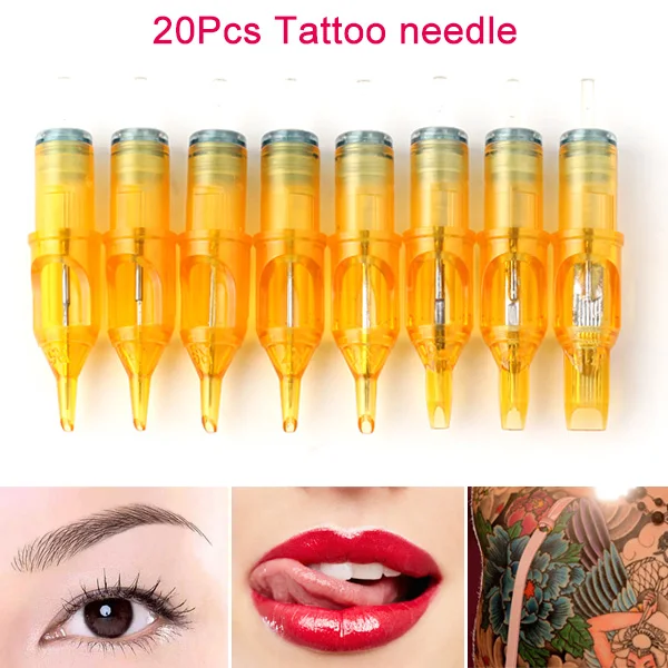 

20pcs Sterilized Tattoo Needle Tattoos Machine Tattoo Eyebrows Lip Permanent Makeup Ink Cartridges Tattoo Eyebrows Lip