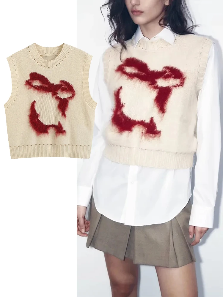 

Женский однотонный жилет с круглым вырезом, без рукавов