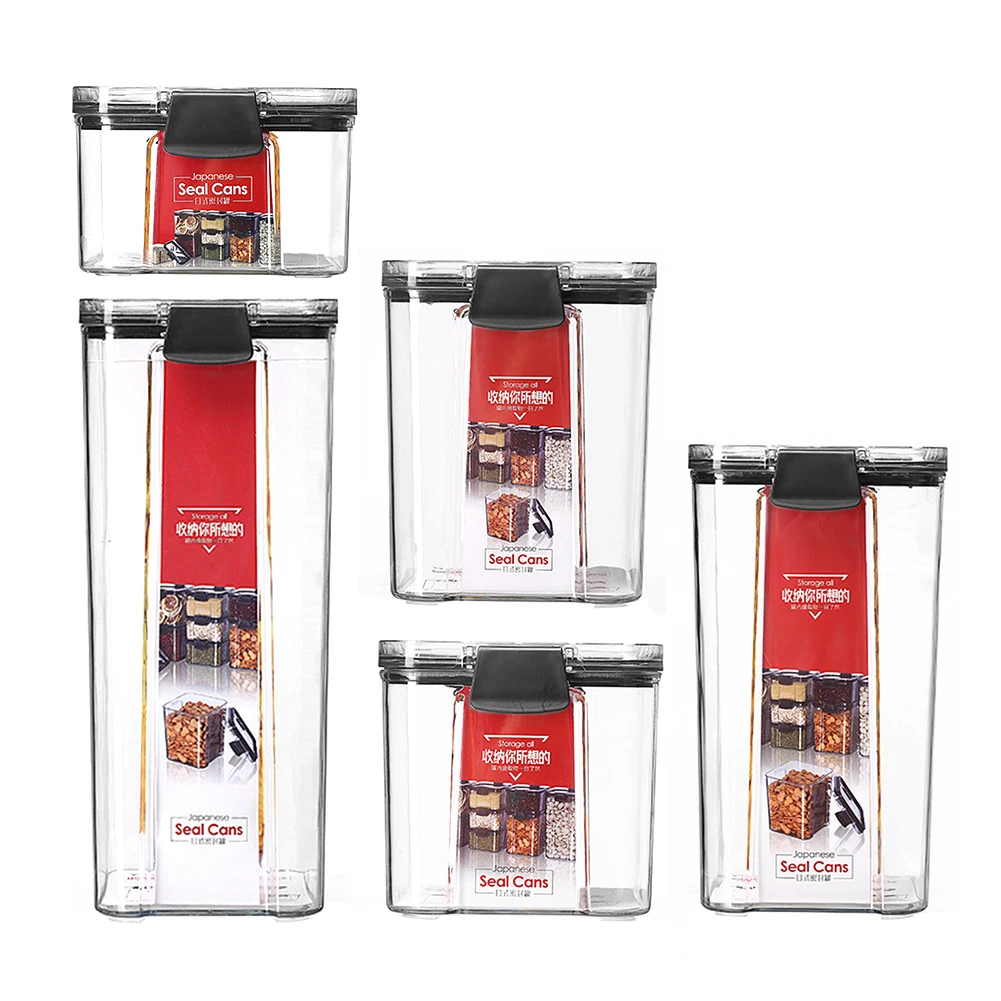 Transparent Airtight Pantry Pasta Box Multigrain Sealed Cans