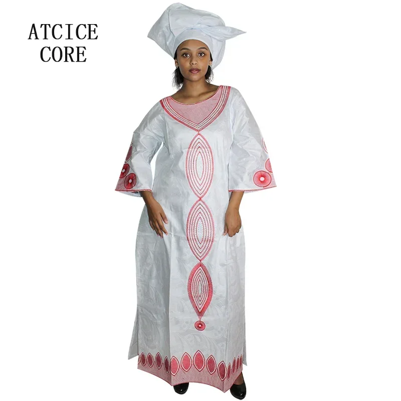 Африканские платья для женщин Bazin Роскошное дизайнерское длинное платье с