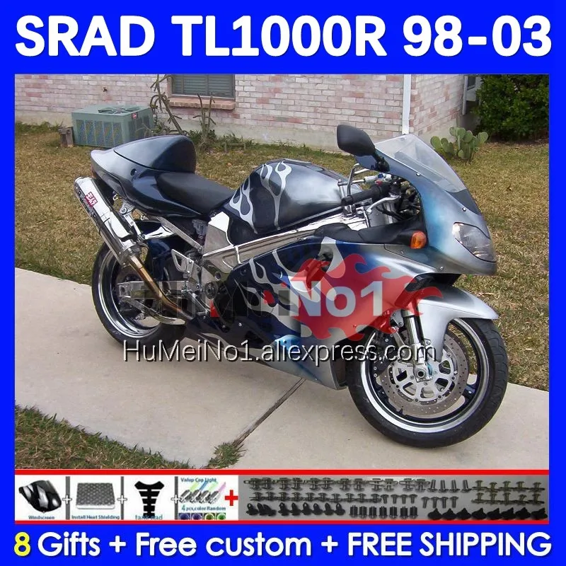 

Body For SRAD TL1000 TL 1000 R 1000R 98 03 25No.163 TL1000R 98 99 00 01 02 03 1998 1999 2000 2001 2002 2003 Fairing blue flames