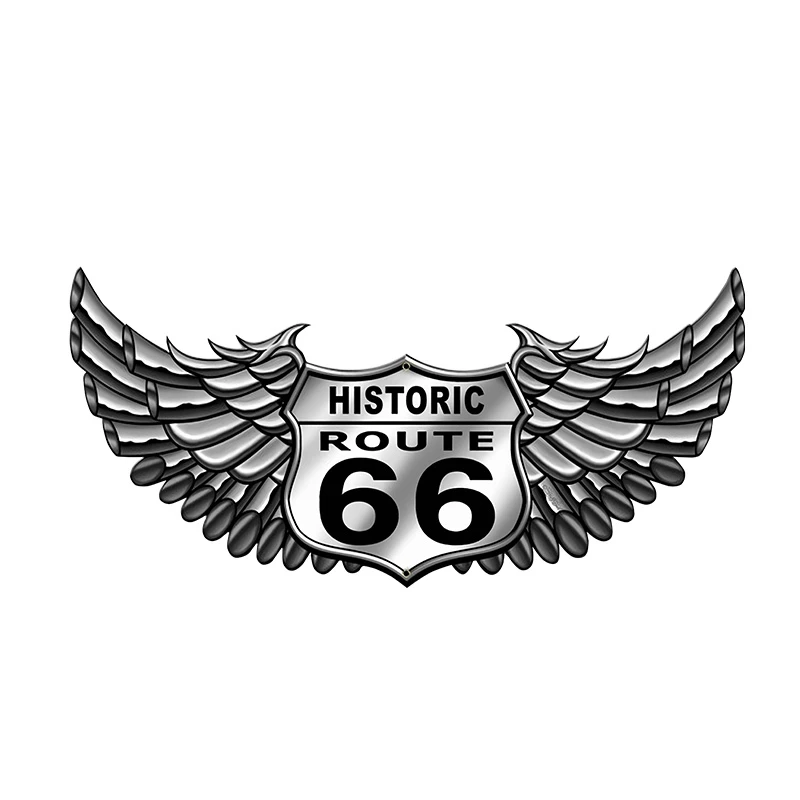 

13X6CM Stiker Mobil Retro Kepribadian Volkrays Route 66 Decal Goresan Penutup Anti-UV Tahan Air Untuk Gaya Sepeda Motor Otomatis