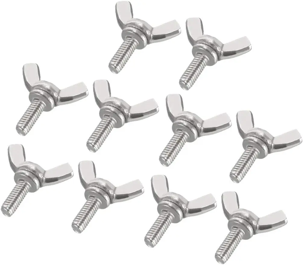 

Keszoox Wingbolt Butterfly Wing Thumb Hand Screws Bolts M4x10mm 0.7mm Pitch Carbon Steel 10pcs
