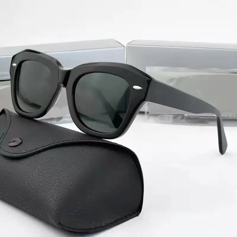

Kacamata Hitam untuk Pria Wanita Lensa Kaca Kualitas Tinggi Persegi R2186 STATE STREET Baru Desainer Fashion Mewah UV400