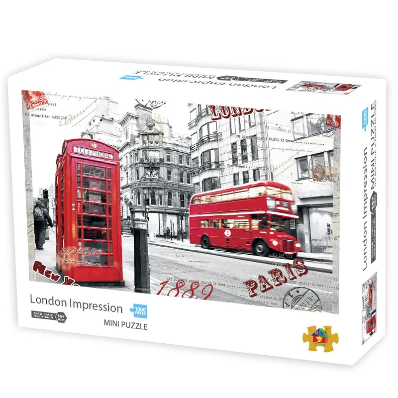 

Finger Mini Puzzles For Adults 1000 Piece London Impression Paper Jigsaw Fidget Toy 42*30cm Artwork Game Gift Top Quality Sale