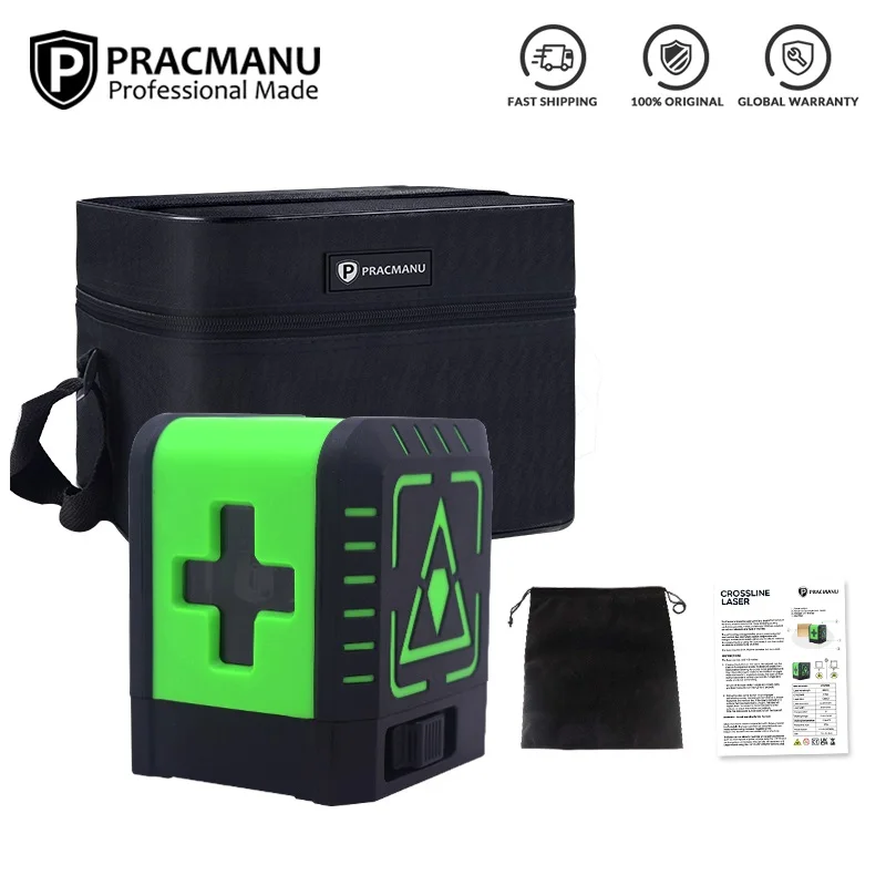 

Pracmanu 2 Lines Green/ Red Laser Level Cross Laser Leveling Laser Self Levelling ( 4 degrees) лазерный уровен