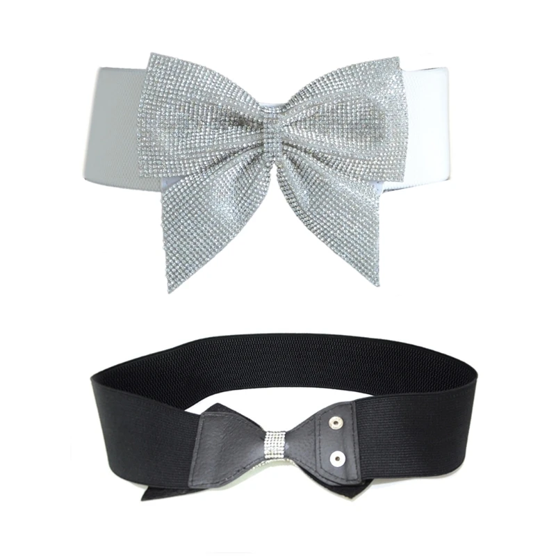 

Vintage Wide Stretchy Belt with Bowknot Buckle for Women Ladies Shirt Dress Belt
