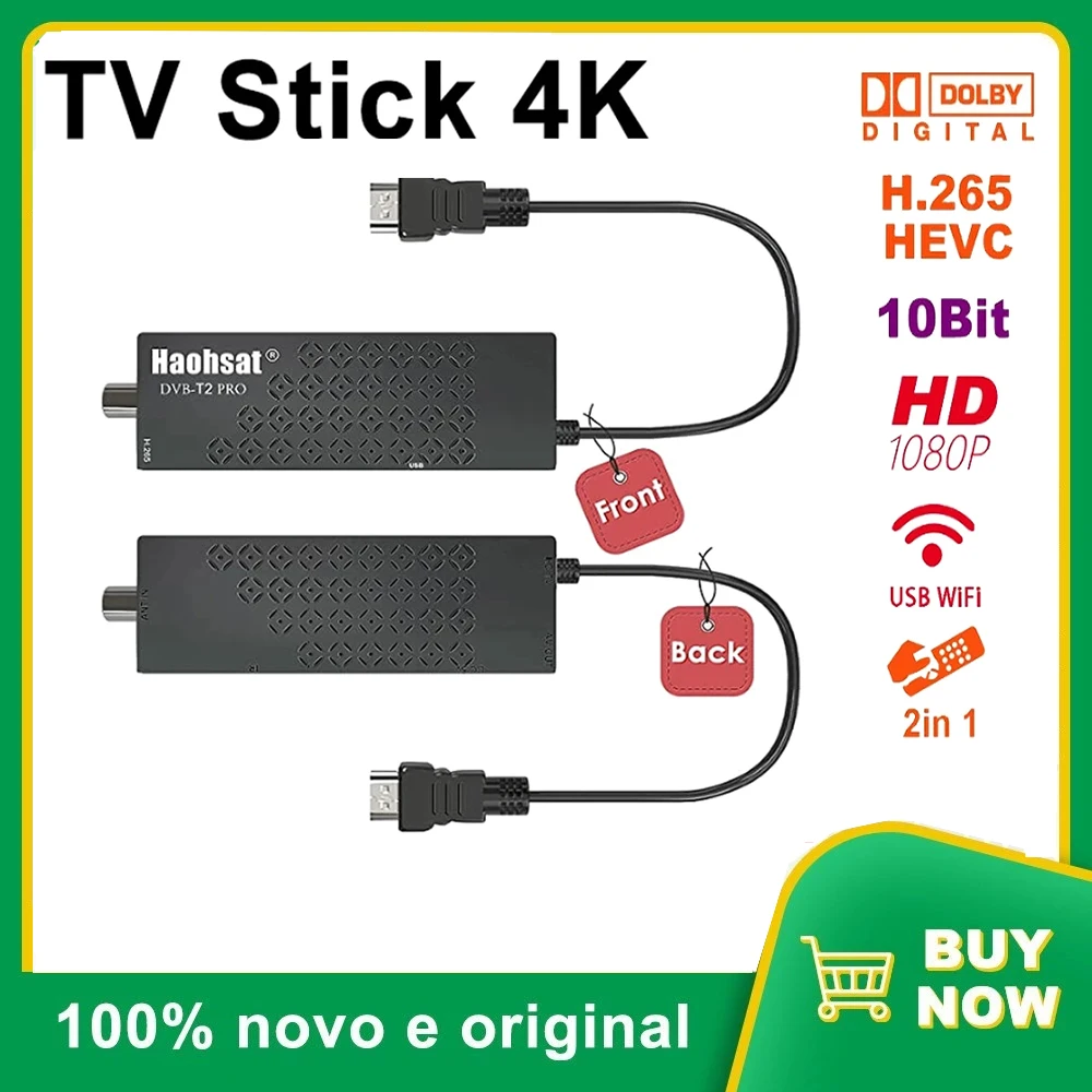 

Haohsat DVB-T2PRO 4K TV Stick Digital DVB T2 Италия Россия USB WIFI 1080p TV 4K Stick Hevc 10 бит H.265 TV Stick