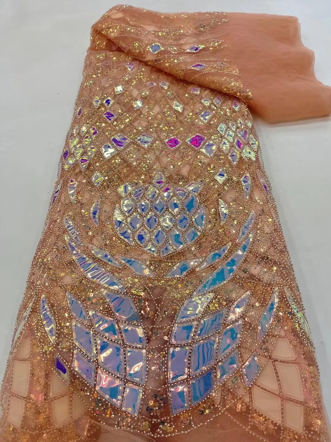 Высококачественная французская Тюлевая кружевная ткань, блестки и бусины для вечевечерние НКИ, свадебная африканская кружевная ткань