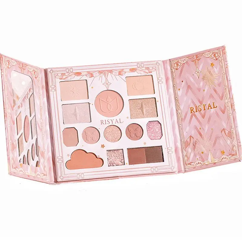 

New 14 Color Nude Shining Eyeshadow Palette Makeup Glitter Eye Shadow Palette Waterproof Cosmetics Highlighter Blush Eye Shadow