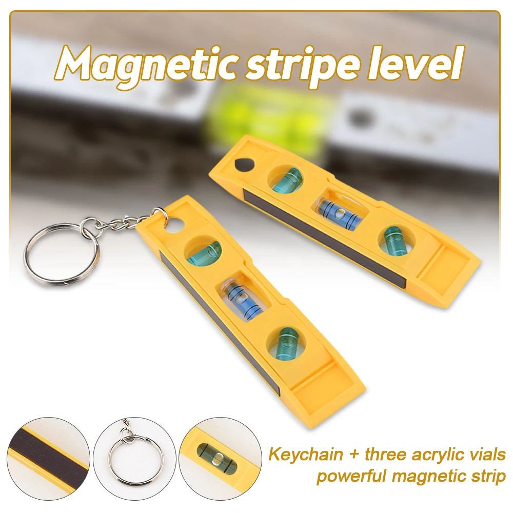 

Mini 3pcs Bubble Level Magnetic Gradienter Level Measuring Tool Plumb/Level/45-Degree Measuring with Keychain