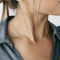 sexy simple ball clip chain short clavicle chain fashion personalized copper bead clip bead neck chain womens jewelry gift