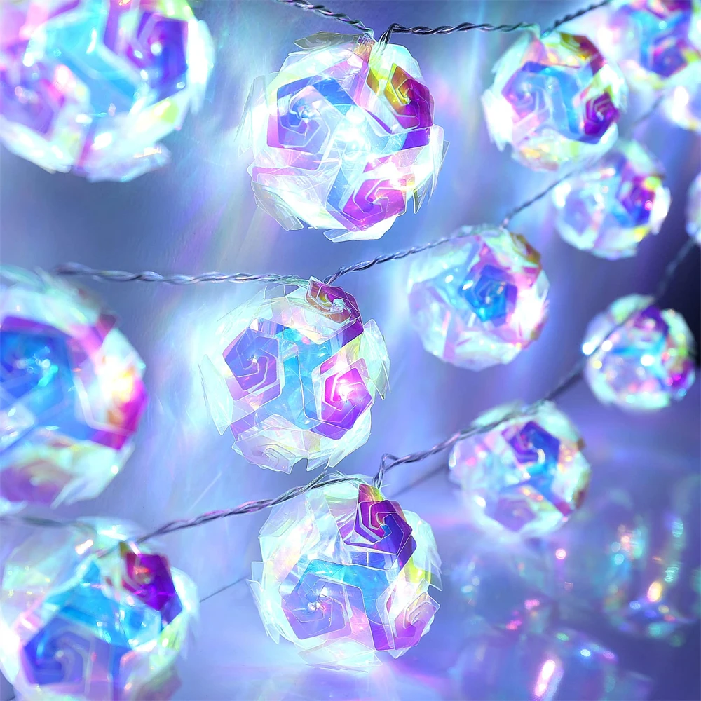

LED Magic Ball Light Garland Dazzle Disco Lamp Fairy String Lights for Home Party Wedding Indoor Room Decoration Christmas 2023