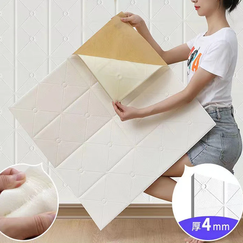

1PCS 3D Wall Sticker Wallpaper Self-Adhesive Waterproof Tatami Kids Bedroom Living Room Anti-collision Soft Bubble Wall Mat