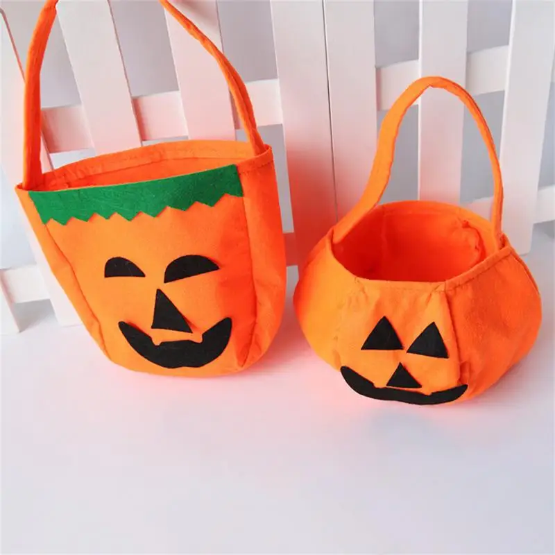 

Оранжевая Сумка в виде тыквы для Хэллоуина, портативная трехмерная сумка из нетканого материала, Детская сумка конфет, фотореквизит для кос...