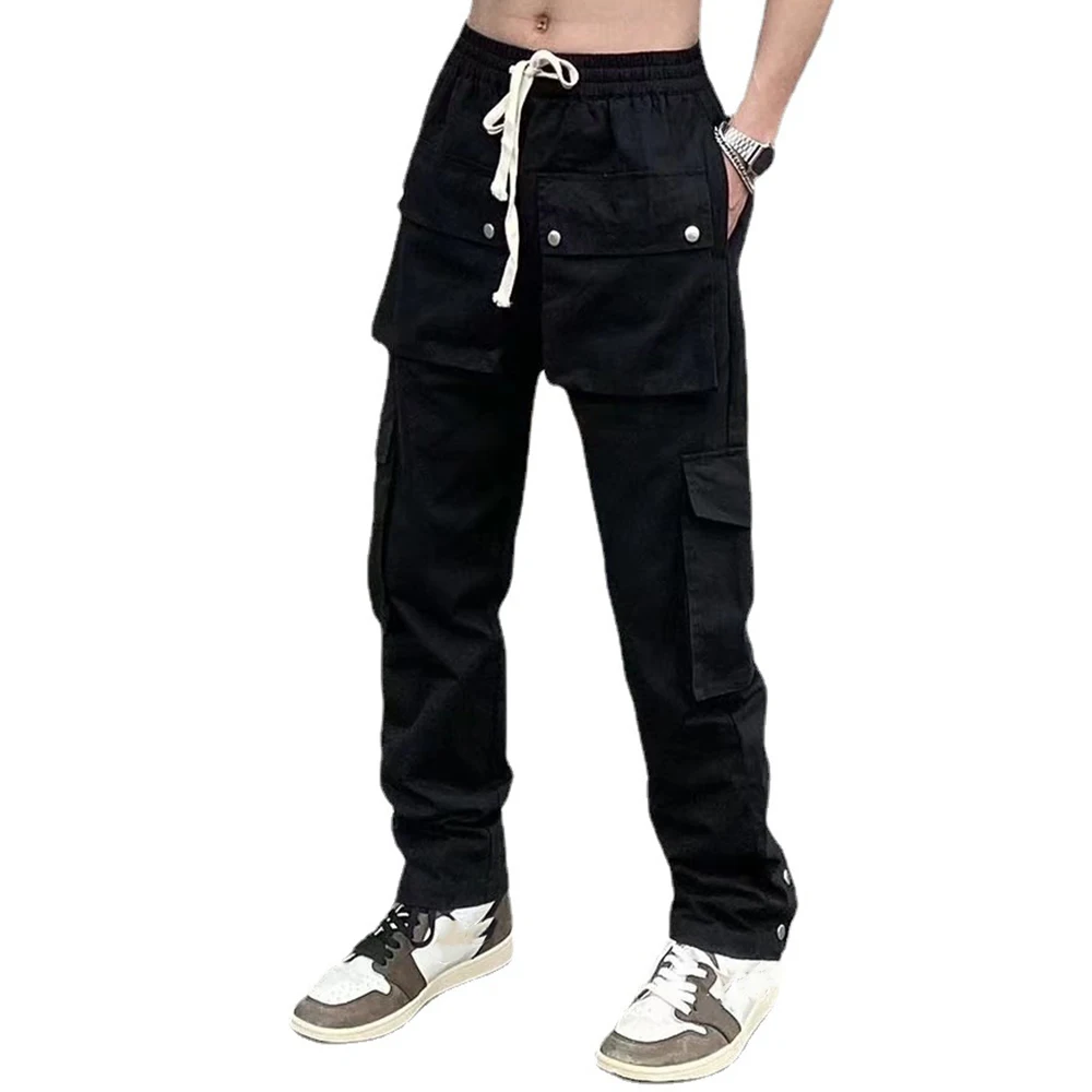

2023 Men's American High Street Overalls Summer New Fashion Trend Wear Casual Trousers Street Hip-hop Style Slim Straight Pants